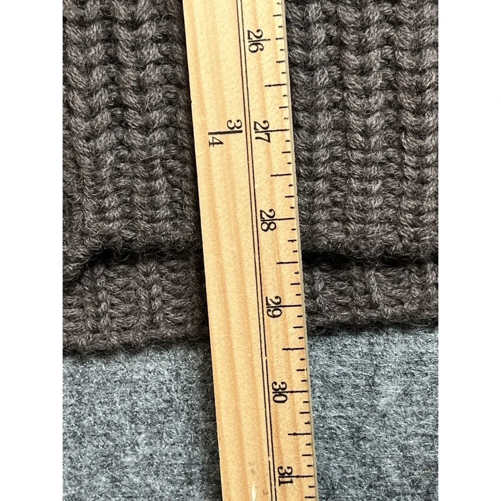 J. Crew Cardigan Hand Knit Wool Brown Fishermen Chunky Cable Knit Sweater‎ Large